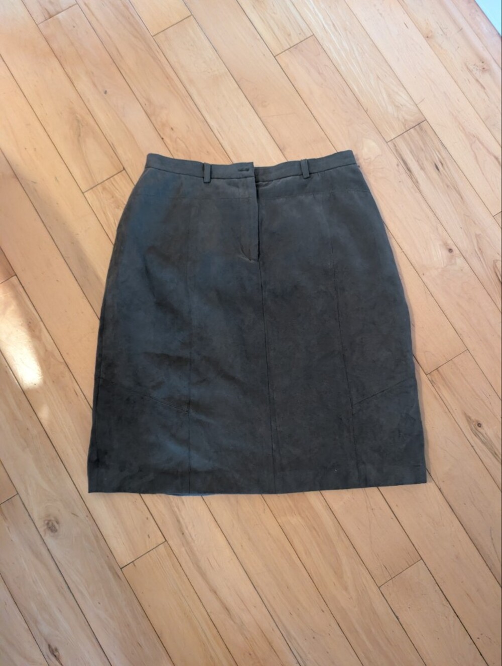 Vintage cleo Green Gray Suede Pencil Skirt